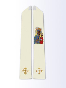 Stuła z wizerunkiem Najświętszej Maryi Panny Królowej Polski
