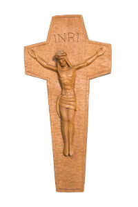 Krzyż z pasyjką, rzeźba drewniana, wysokość 40 cm
