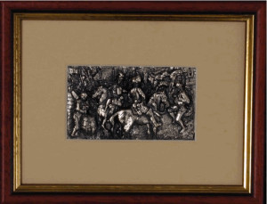 Płaskorzeźba Rycerzy w ramce, rozmiar 12 cm x 15 cm