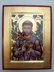 Ikona bizantyjska - św. Franciszek z Asyżu, 31 x 24 cm