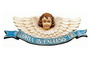 Anioł Gloria, element szopki, materiał żywiczny, wysokość 50 cm