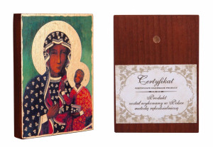 Matka Boża Częstochowska - Obraz na desce z złoceniami