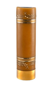 Świeca ołtarzowa na wkład olejowy, woskowa z naklejką, ręcznie zdobiona, wys. 30/8cm