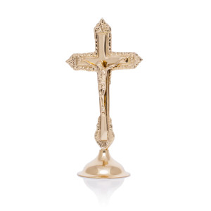Mosiężny krzyż ołtarzowy, wysokość 22,5 cm