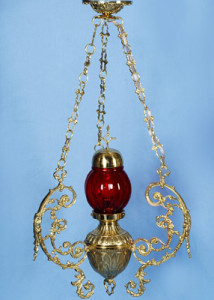 Lampa wieczna mosiężna, szerokość 45 cm