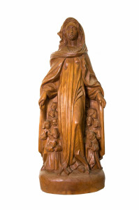 Madonna, rzeźba drewniana bejcowana, wysokość 60 cm
