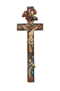 Krzyż Trójca Święta, rzeźba drewniana, wysokość 53 cm