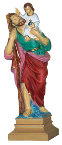 Figura św. Krzysztofa, materiał żywiczny, wysokość 40 cm