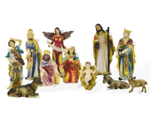 Figury do szopki bożonarodzeniowej z żywicy epoksydowej, wysokość  31 cm, 11 figur