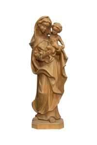 Madonna, drewniana rzeźba bejcowana, wysokość 60 cm