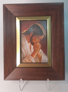 Obraz w ramie z modlącym się Jezusem, 18 x 23 cm
