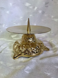 Świecznik ołtarzowy złocony (wysokość - 8 cm)