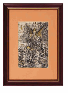 Płaskorzeźba Anioła w ramce, rozmiar 18 cm x 23 cm