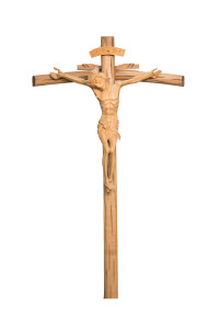 Krzyż z pasyjką, rzeźba drewniana, wysokość 70 cm