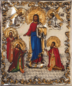 Ikona Jezusa przyjmującego Trzech Wielkich Biskupów