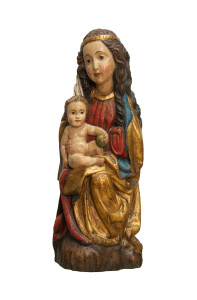 Madonna obcięta, drewniana rzeźba antyczna, wysokość 54 cm