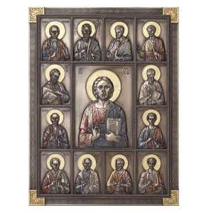 Ikona Jezus i Dwunastu Apostołów, 31 cm x 23 cm