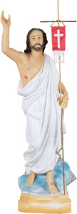 Figura Chrystusa Zmartwychwstałego, materiał żywiczny, wysokość 89 cm