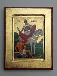 Ikona bizantyjska - św. Marcin, 23,5 x 18 cm