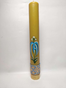 Rorata, świeca Maryjna ręcznie malowana 60cm/8cm - woskowo-parafinowa