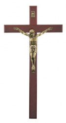 Krzyż drewniany, wiszący, ciemny, wysokość 27 cm 