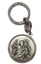 Brelok Św. Krzysztof niklowany jednostronny kolor srebrny.jpg