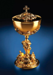 Kopia puszki mszalnej z Bazyliki św. Piotra w Watykanie, cała złocona