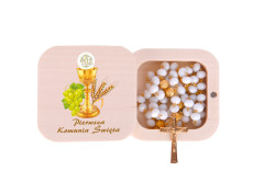 pudełko na różaniec motyw eucharystyczny