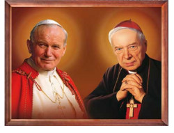Obraz Kardynał Stefan Wyszyński i Święty Jan Paweł II, rama drewniana