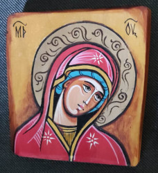 Ikona ręcznie pisana Madonna, 13 x 11,5 cm