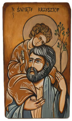Ikona ręcznie pisana Święty Krzysztof 17 x 24 cm