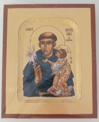Ikona bizantyjska - św. Antoni, 12,5 x 10,5 cm  