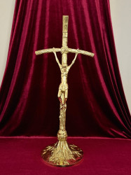 Krzyż mosiężny papieski ołtarzowy 63 cm.jpeg