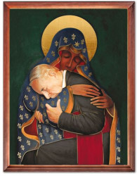 Obraz religijny Matka Boża i Kardynał Stefan Wyszyński, rama drewniana