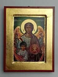 Ikona bizantyjska - Anioł Stróż, 18 x 14 cm