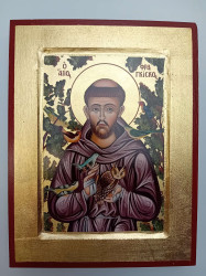 Ikona bizantyjska - św. Franciszek z Asyżu, 23,5 x 18 cm