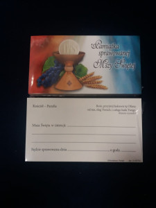Pamiątka Sprawowanej Mszy Świętej -50 szt. 