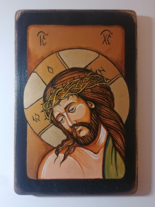 Ikona ręcznie pisana Chrystus, 30 x 20 cm