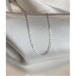 Łańcuszek srebrny rodowany  pancerka 55cm