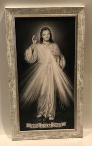 Obraz Jezu Ufam Tobie czarno - biały 78,5 x 44,5 cm