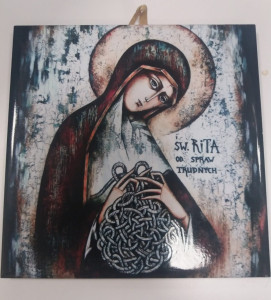 Obrazek ceramiczny Święta Rita od spraw trudnych 10x10 cm lub 15x15 cm 