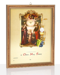 Obrazek komunijny w ramce z personalizacją Święta Rodzina Kaliska