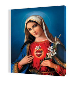 Obraz religijny na płótnie Niepokalane Serce Maryi, 35 x 50cm