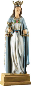 Figura św. Barbary, laminowana, materiał żywiczny, wysokość 180 cm
