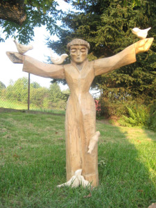 Rzeźba św. Franciszka, drewno lipowe, wys. 120 cm