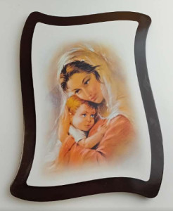 Obraz na desce,  Matka Boża i Dzieciątko Jezus 18 x 23  cm