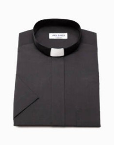 Koszula kapłańska krótki rękaw 100% bawełna kolor czarny