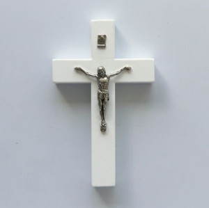 Krzyż wiszący - 14cm /drewniany (biały)