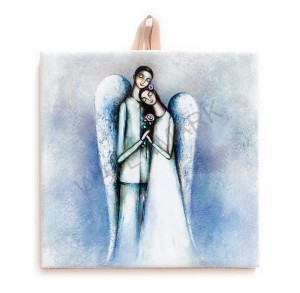 Obrazek ceramiczny Anioły Małżeństwa 10x10 cm lub 15x15 cm