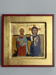 Ikona bizantyjska - Przyjaźni, 14 x 14 cm
